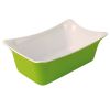Rauwkost-saladeschaal Fleur Crock melamine groen-wit